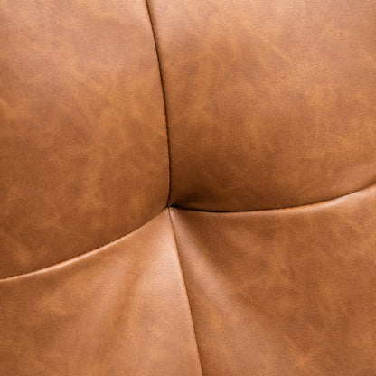 Canapé double HOMCOM 51 avec accoudoirs, 2 places, capitonné en similicuir et coussin rembourré en éponge à ressorts ensachés, marron