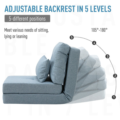 Fauteuil convertible et pliable rembourré HOMCOM, canapé-lit de sol