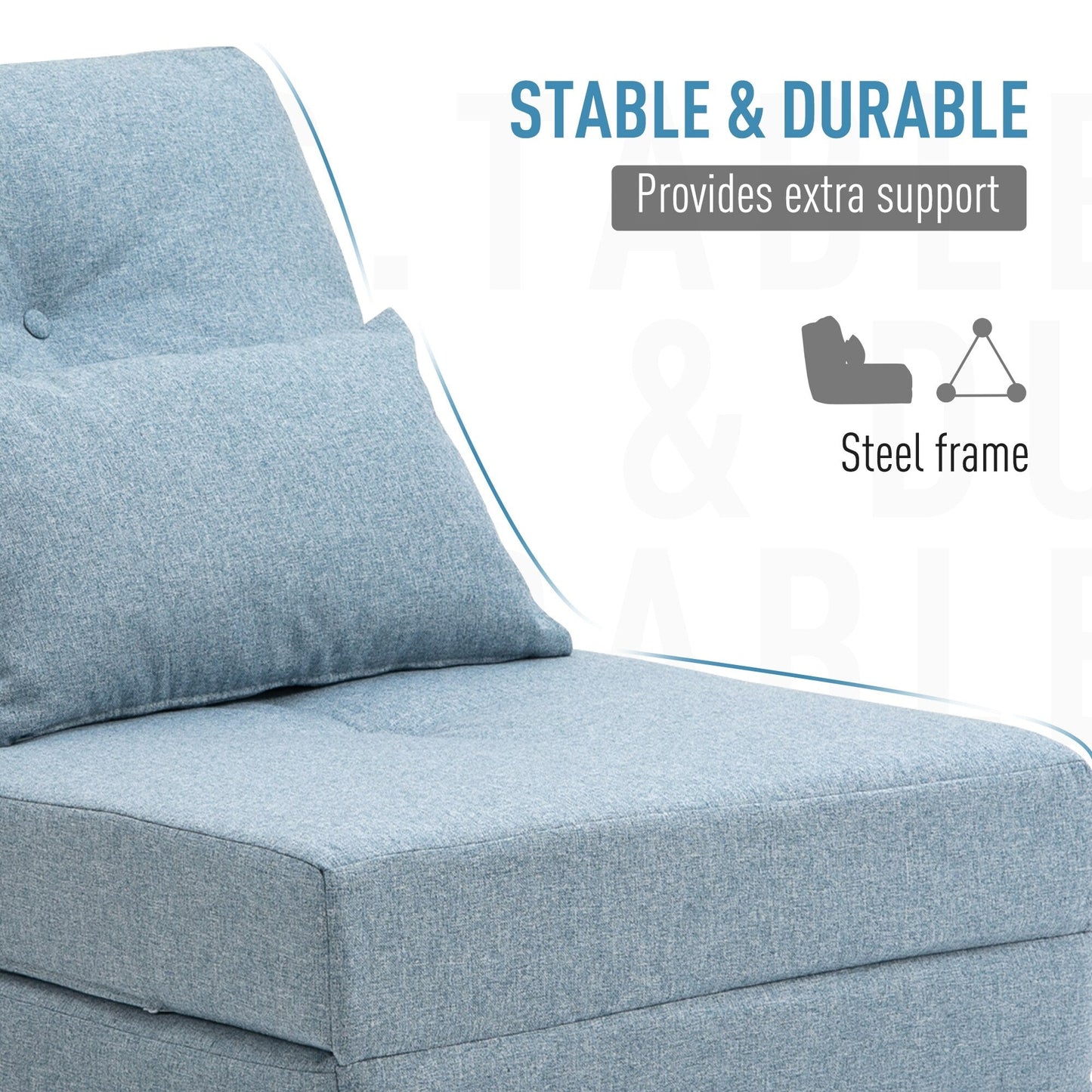 Fauteuil convertible et pliable rembourré HOMCOM, canapé-lit de sol