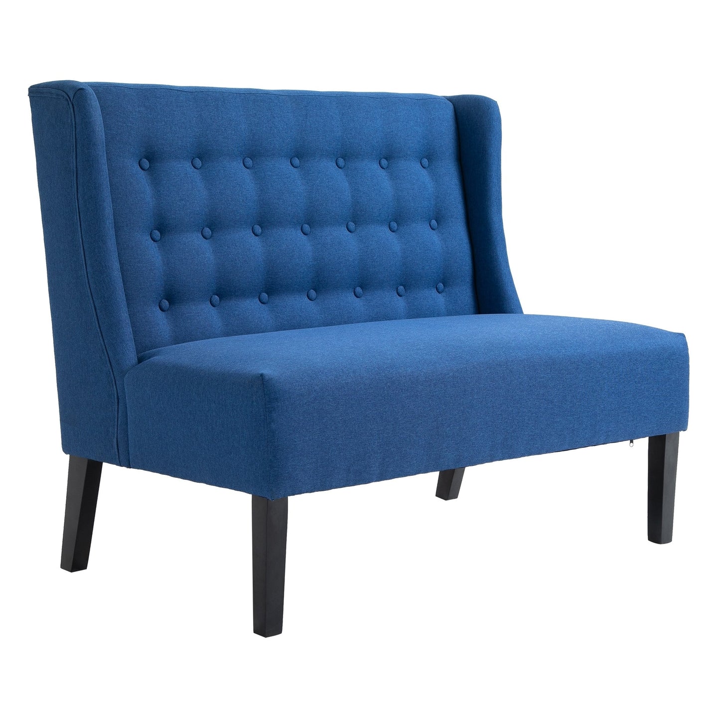 Canapé double capitonné sans accoudoirs en tissu lin HOMCOM avec pieds en bois - 28,75 x 43,25 x 36,5
