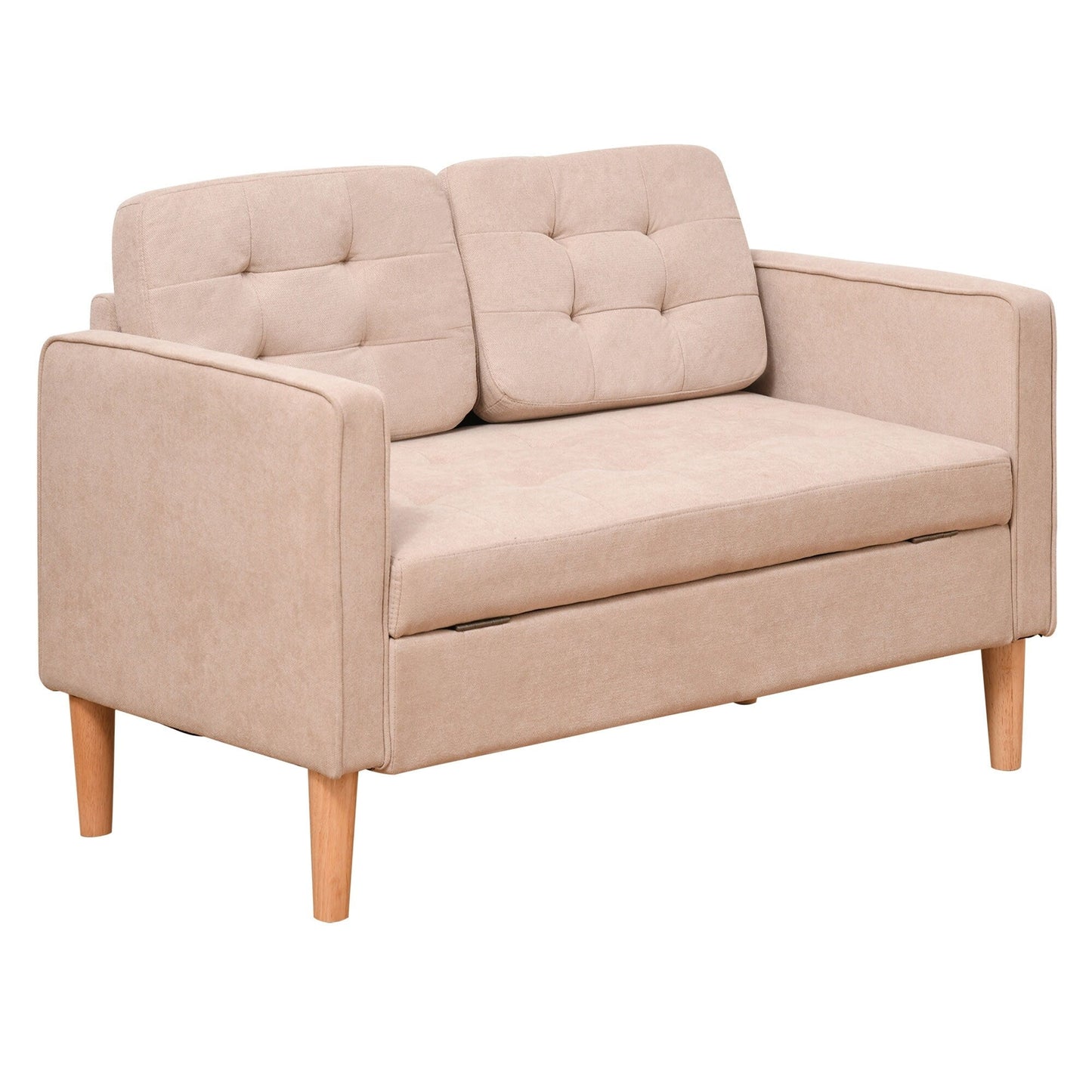 Canapé-lit moderne en tissu capitonné avec rangement HOMCOM