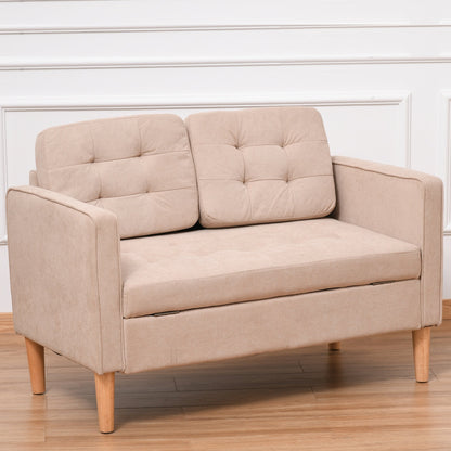 Canapé-lit moderne en tissu capitonné avec rangement HOMCOM