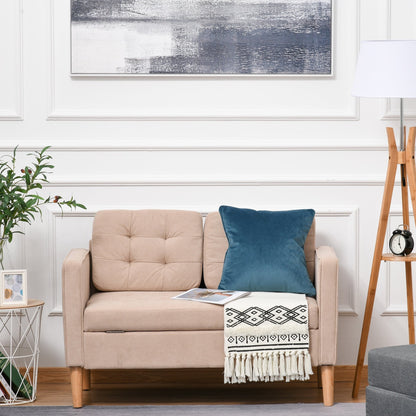 Canapé-lit moderne en tissu capitonné avec rangement HOMCOM