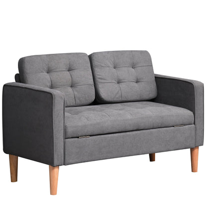 Canapé-lit moderne en tissu capitonné avec rangement HOMCOM
