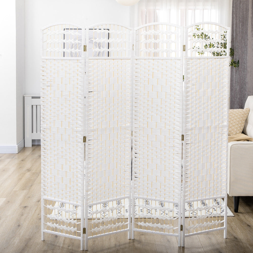 Cloison de séparation HOMCOM, cloison de séparation autoportante en fibre ondulée, 1,7 m de haut, blanc