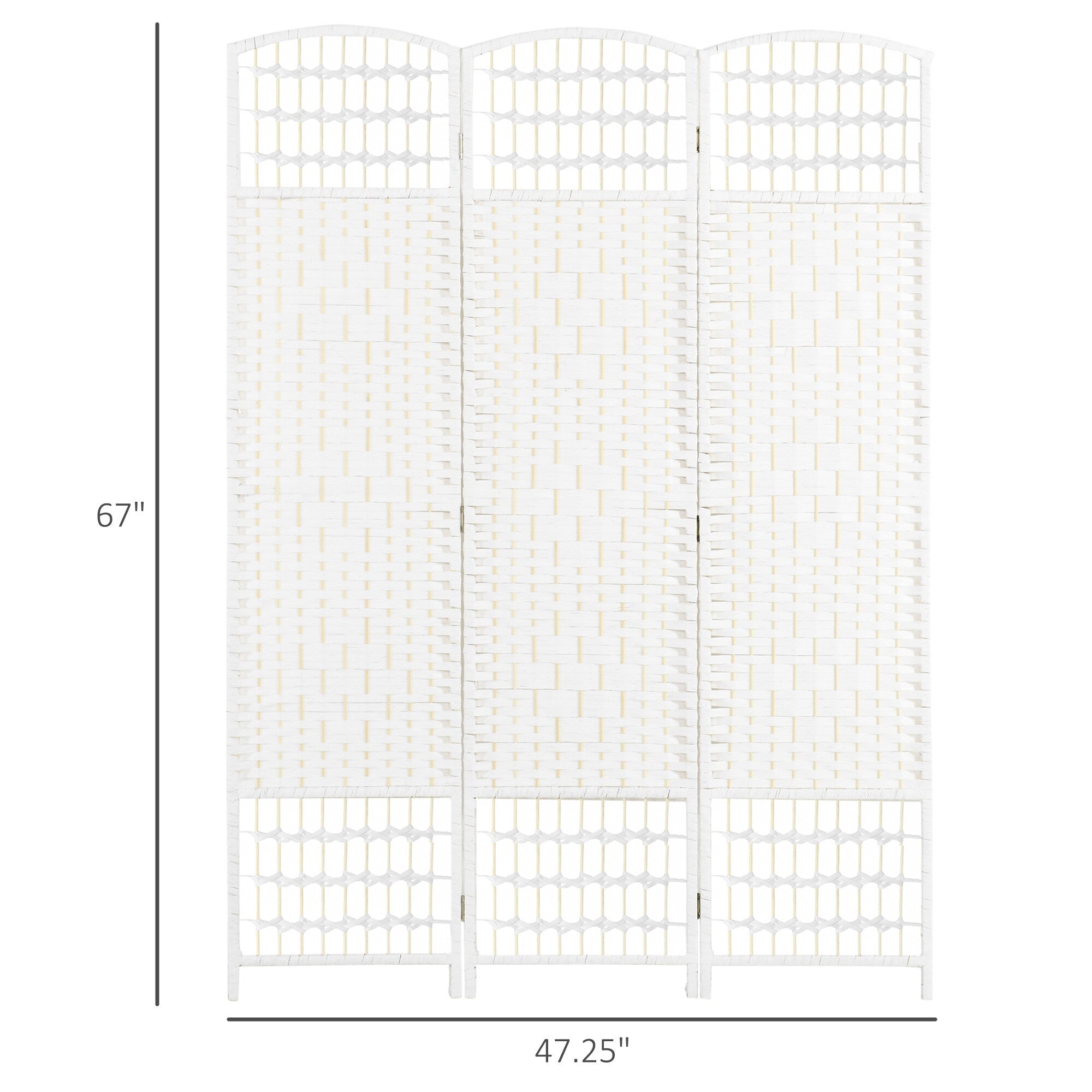 Cloison de séparation HOMCOM, cloison de séparation autoportante en fibre ondulée, 1,7 m de haut, blanc