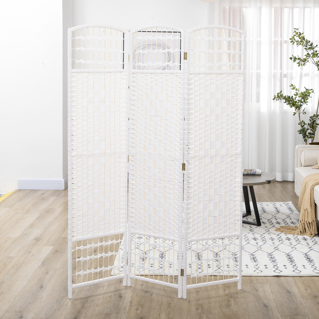 Cloison de séparation HOMCOM, cloison de séparation autoportante en fibre ondulée, 1,7 m de haut, blanc