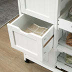 Desserte de cuisine à roulettes HOMCOM, desserte de bar, desserte compacte sur roulettes avec plateau en bois, étagères et tiroirs pour la salle à manger à domicile