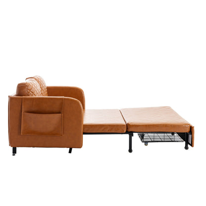 Canapé-lit convertible en lin/PU avec rangement et tête de lit HOMEFUN