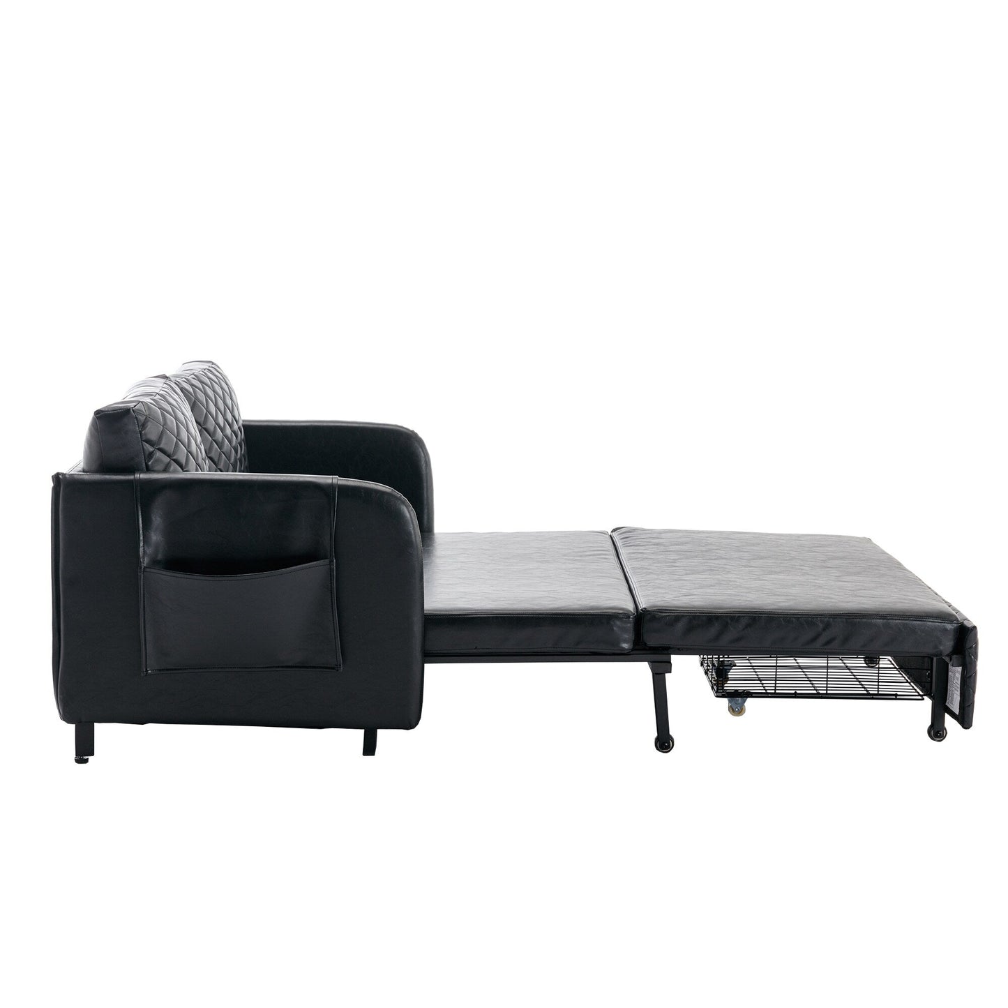 Canapé-lit convertible en lin/PU avec rangement et tête de lit HOMEFUN