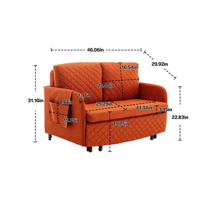 Canapé-lit convertible en lin/PU avec rangement et tête de lit HOMEFUN