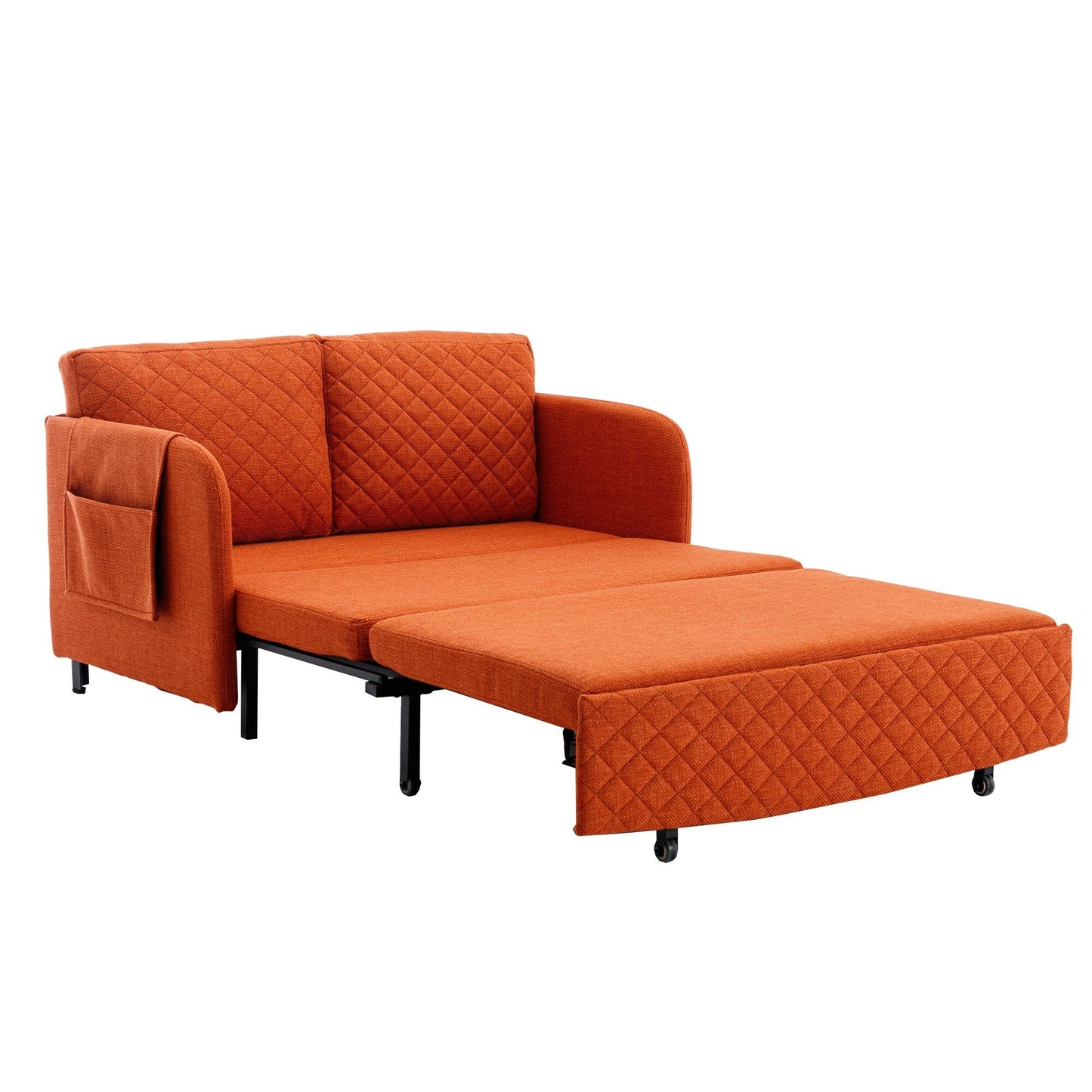 Canapé-lit convertible en lin/PU avec rangement et tête de lit HOMEFUN