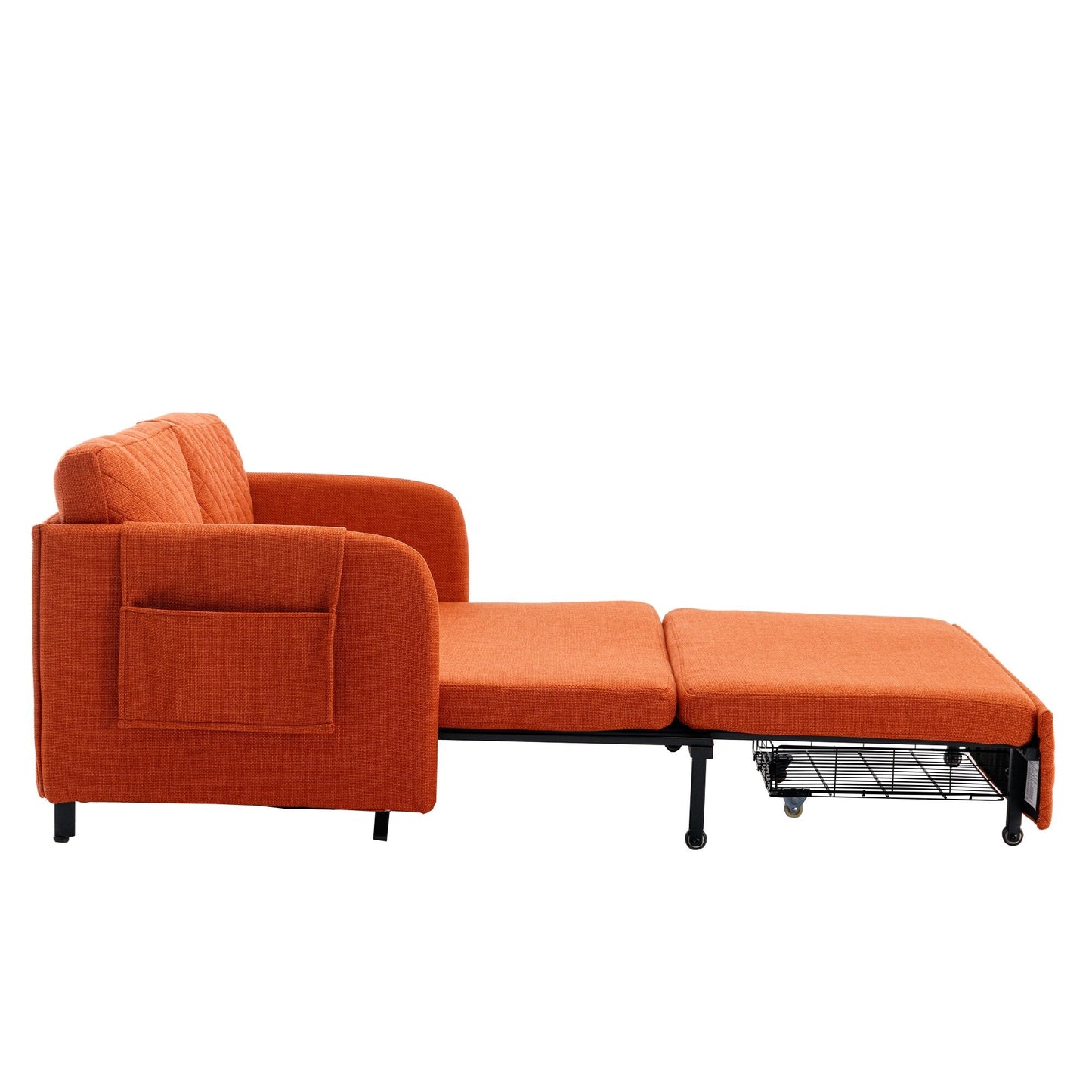 Canapé-lit convertible en lin/PU avec rangement et tête de lit HOMEFUN