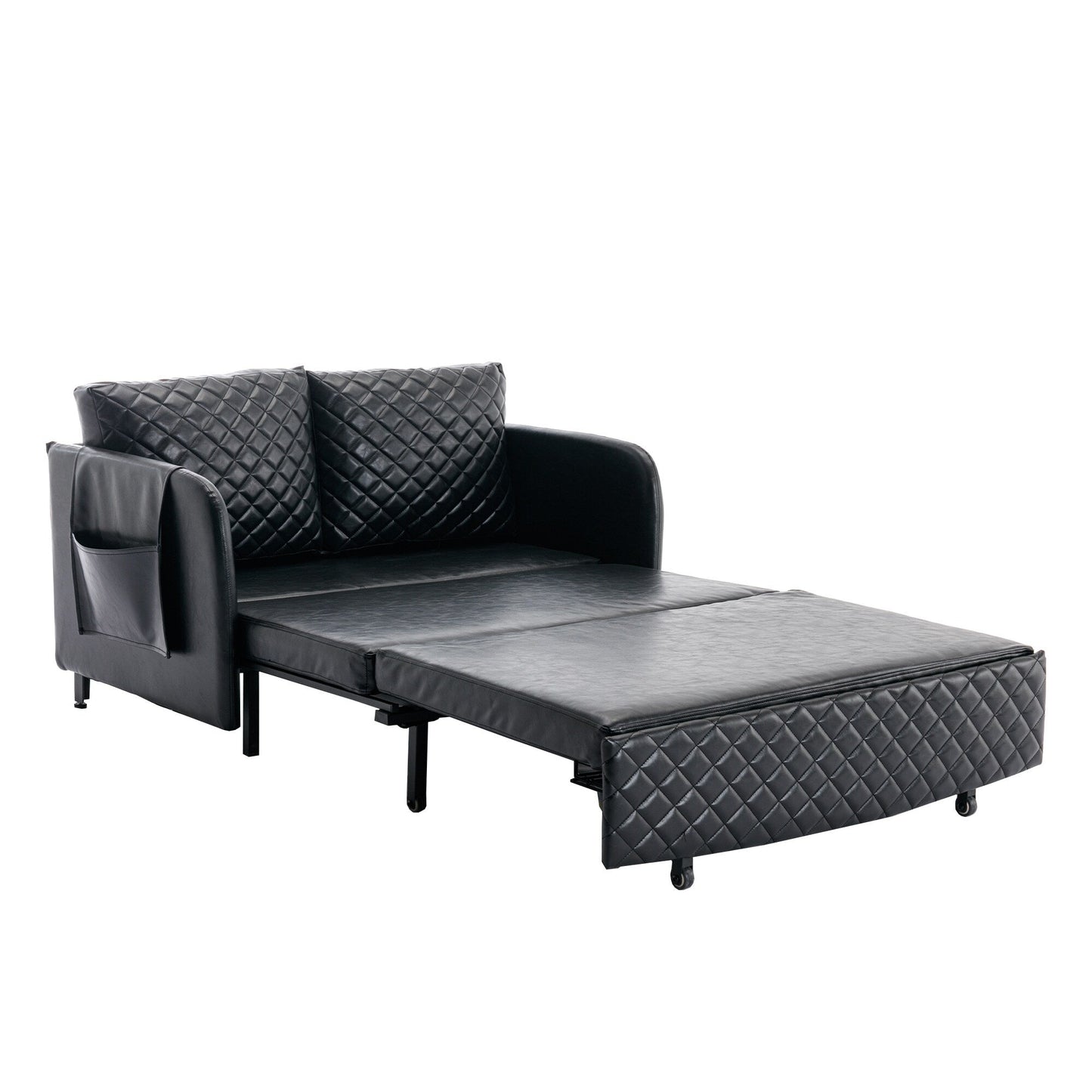 Canapé-lit convertible en lin/PU avec rangement et tête de lit HOMEFUN