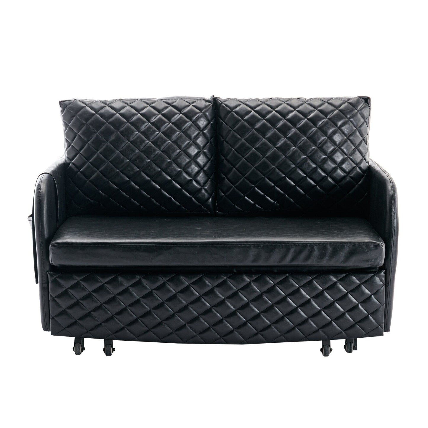 Canapé-lit convertible en lin/PU avec rangement et tête de lit HOMEFUN