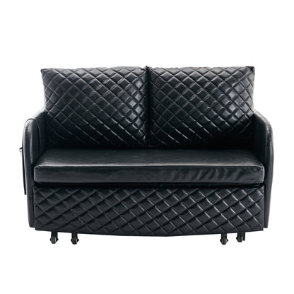 Canapé-lit convertible en lin/PU avec rangement et tête de lit HOMEFUN