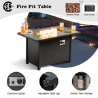 HOOOWOOO Ensemble de 10 canapés sectionnels en osier pour patio, pivotants et à bascule avec table pour foyer