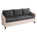 Ensemble de conversation rembourré en osier 5 pièces pour patio extérieur HOOOWOOO