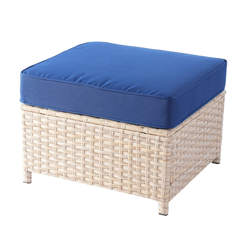 Ensemble de conversation rembourré en osier 5 pièces pour patio extérieur HOOOWOOO