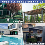 Ensemble de conversation rembourré en osier 5 pièces pour patio extérieur HOOOWOOO
