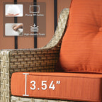 Ensemble de conversation d'extérieur HOOOWOOO 5 pièces en rotin avec chaise pivotante et table basse