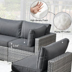 Ensemble de canapés sectionnels en osier HOOOWOOO Patio 5 pièces avec table basse