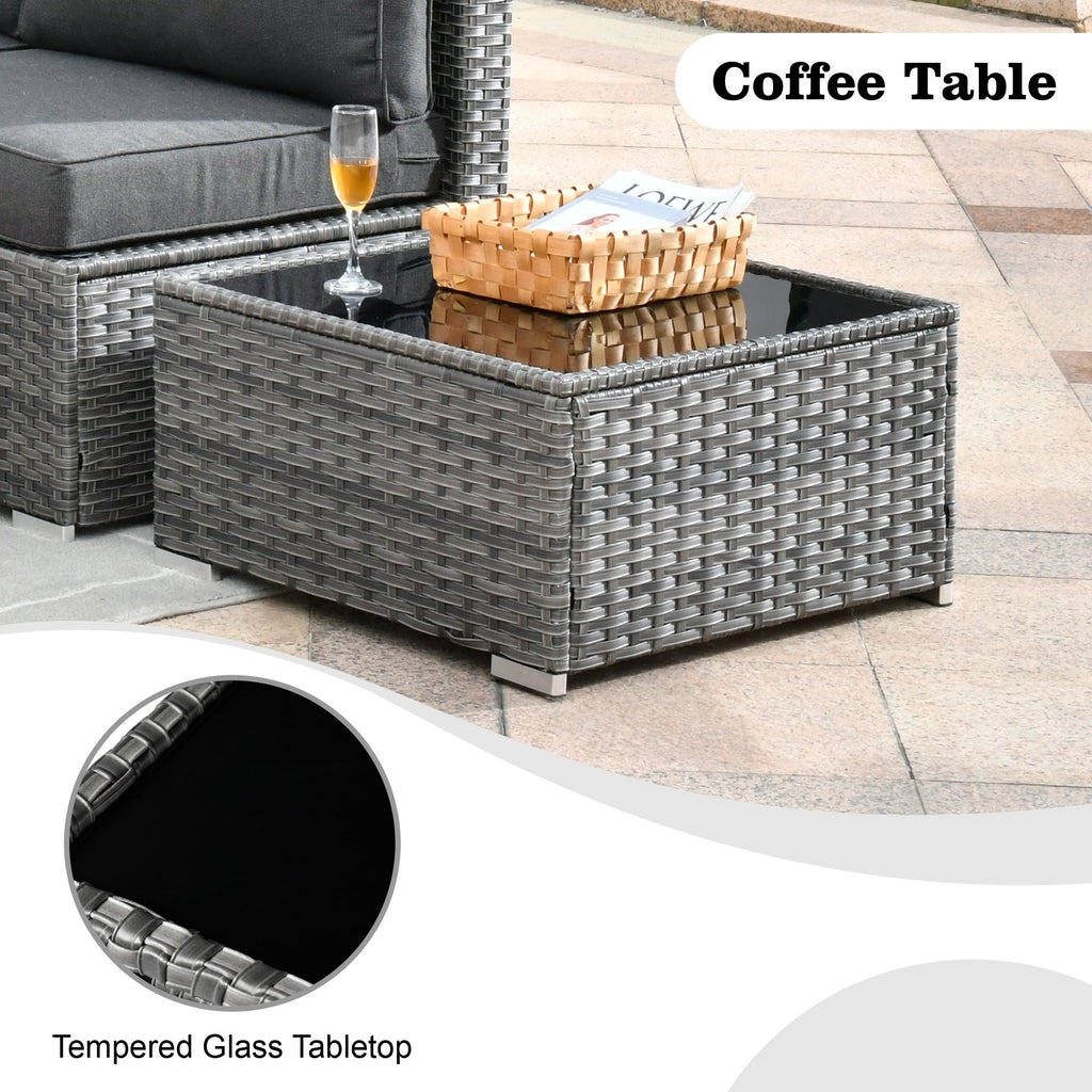 Ensemble de canapés sectionnels en osier HOOOWOOO Patio 5 pièces avec table basse