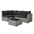 Ensemble de canapés sectionnels en osier HOOOWOOO Patio 5 pièces avec table basse