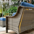 Ensemble de salon de jardin en osier HOOOWOOO 6 pièces avec table basse