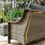 Ensemble de salon de jardin en osier HOOOWOOO 6 pièces avec table basse