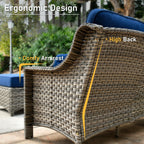 Ensemble de salon de jardin en osier HOOOWOOO 6 pièces avec table basse