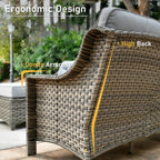 Ensemble de salon de jardin en osier HOOOWOOO 6 pièces avec table basse