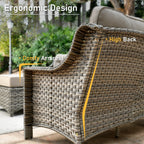 Ensemble de salon de jardin en osier HOOOWOOO 6 pièces avec table basse