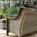 Ensemble de salon de jardin en osier HOOOWOOO 6 pièces avec table basse