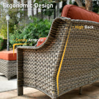 Ensemble de salon de jardin en osier HOOOWOOO 6 pièces avec table basse