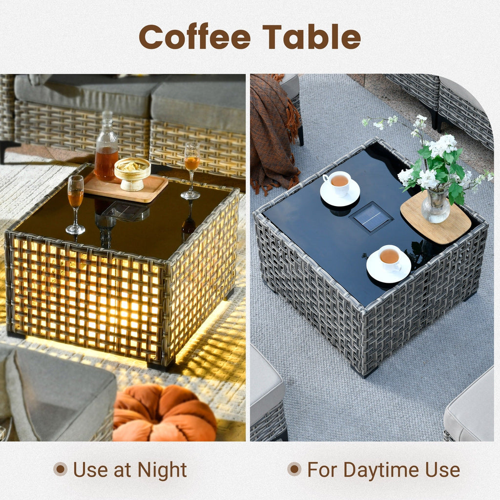 Ensemble de meubles de patio sectionnels en rotin HOOOWOOO 7 pièces