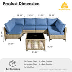 Ensemble de meubles de patio sectionnels en rotin HOOOWOOO 7 pièces