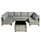 Ensemble de meubles de patio sectionnels en rotin HOOOWOOO 7 pièces