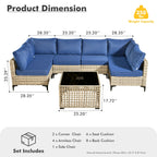Ensemble de meubles de patio sectionnels en rotin HOOOWOOO 7 pièces