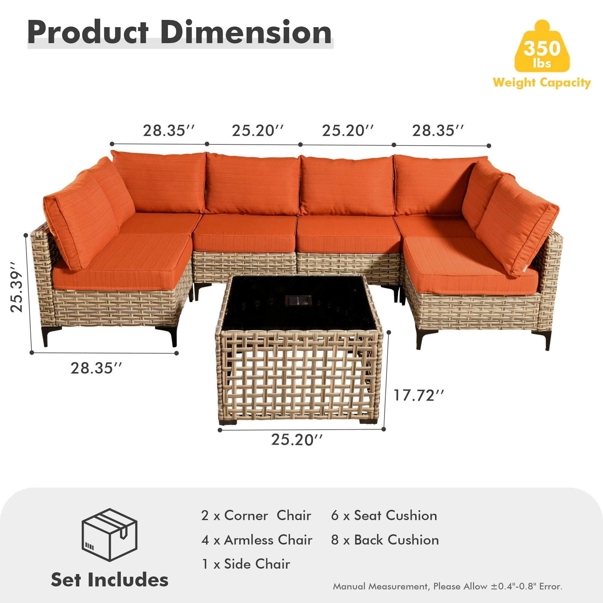 Ensemble de meubles de patio sectionnels en rotin HOOOWOOO 7 pièces