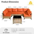 Ensemble de meubles de patio sectionnels en rotin HOOOWOOO 7 pièces