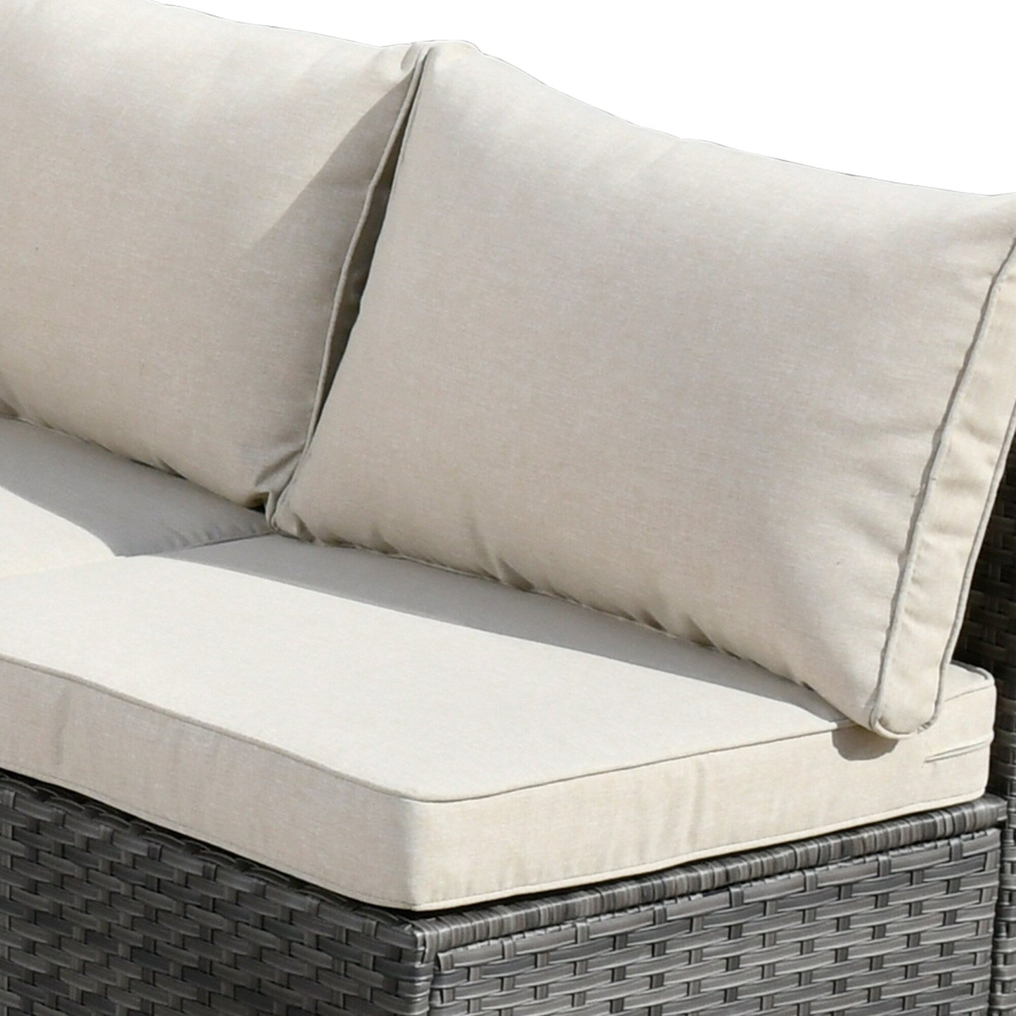 Ensemble de salon de jardin HOOOWOOO en osier gris 9 pièces avec fauteuil à bascule pivotant
