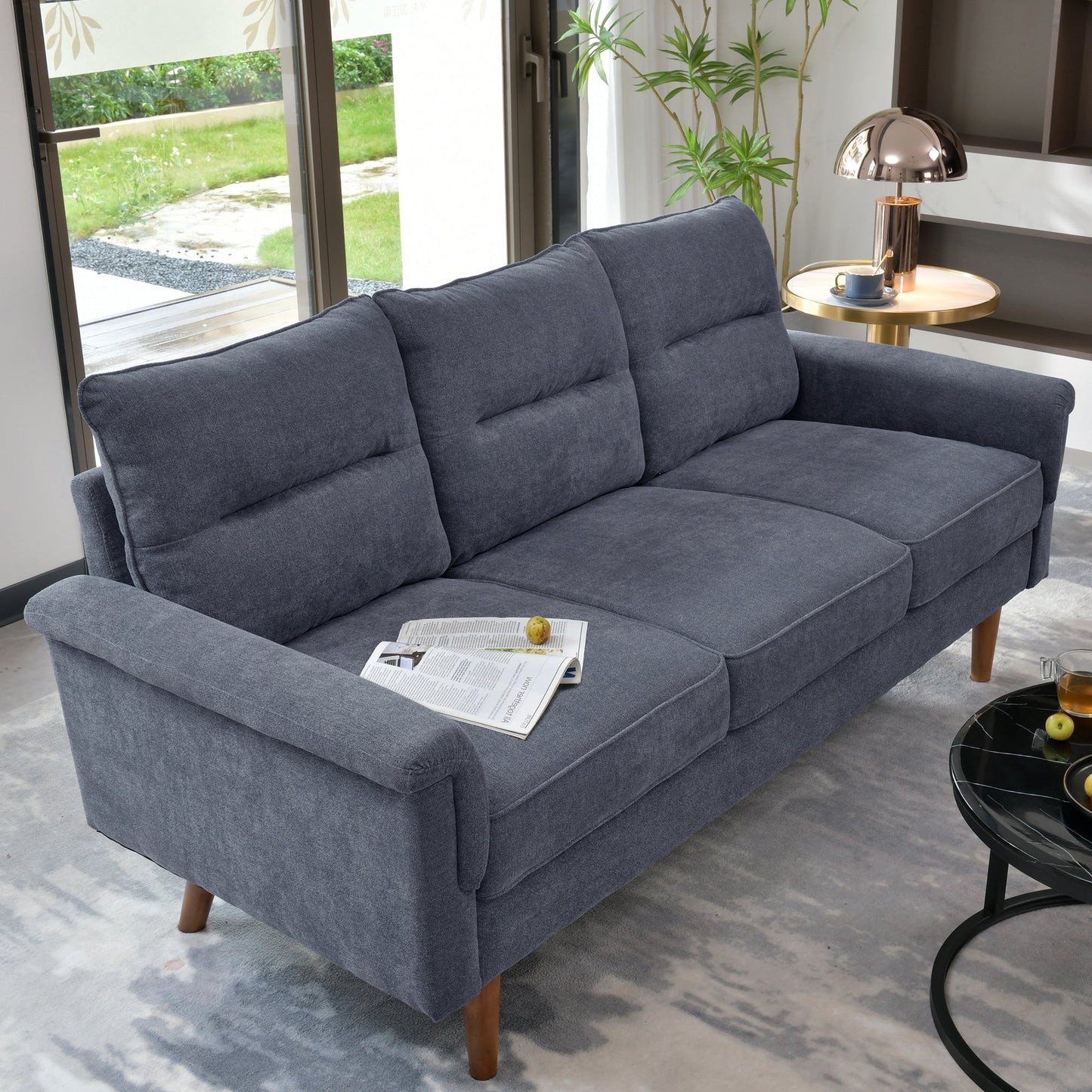 HOOOWOOO Meubles de salon 71 Canapé 3 places moderne en tissu rembourré