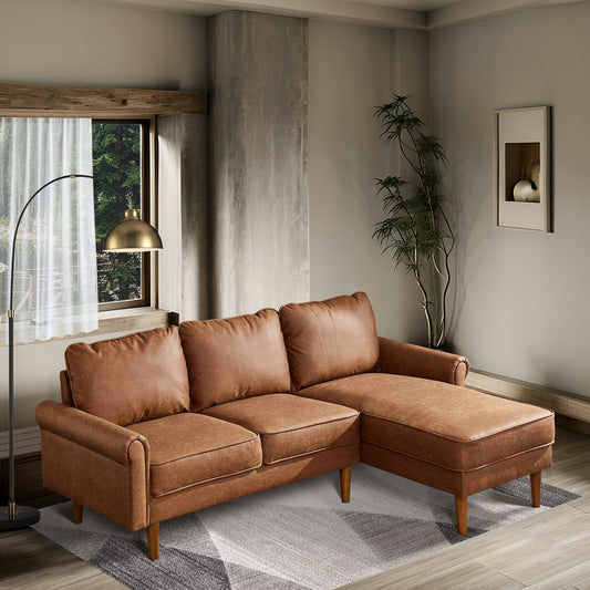 HOOOWOOO Meubles de salon Canapé en daim du milieu du siècle avec chaise longue