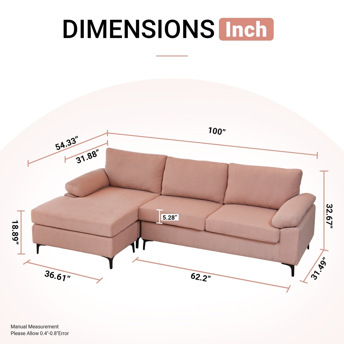 Canapé convertible moderne en polyester avec pieds en métal pour salon