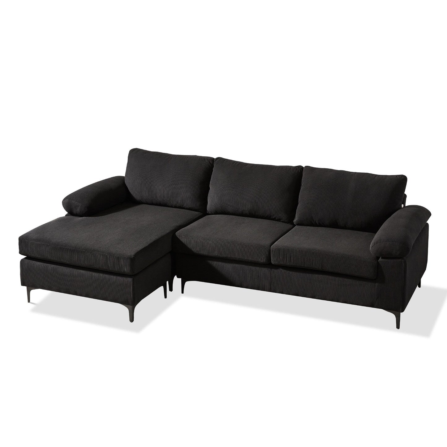 Canapé convertible moderne en polyester avec pieds en métal pour salon