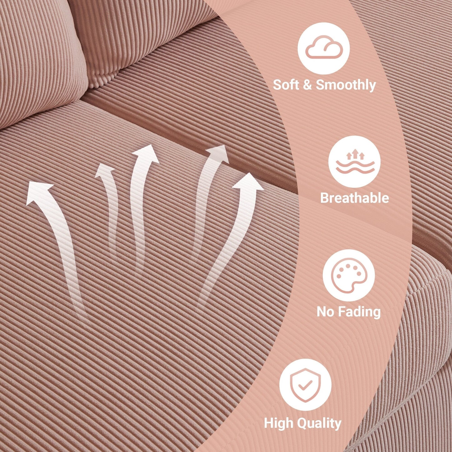 Canapé convertible moderne en polyester avec pieds en métal pour salon