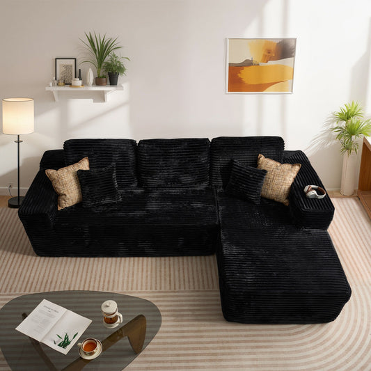 Canapé méridienne moderne rembourré avec coussins pour salon