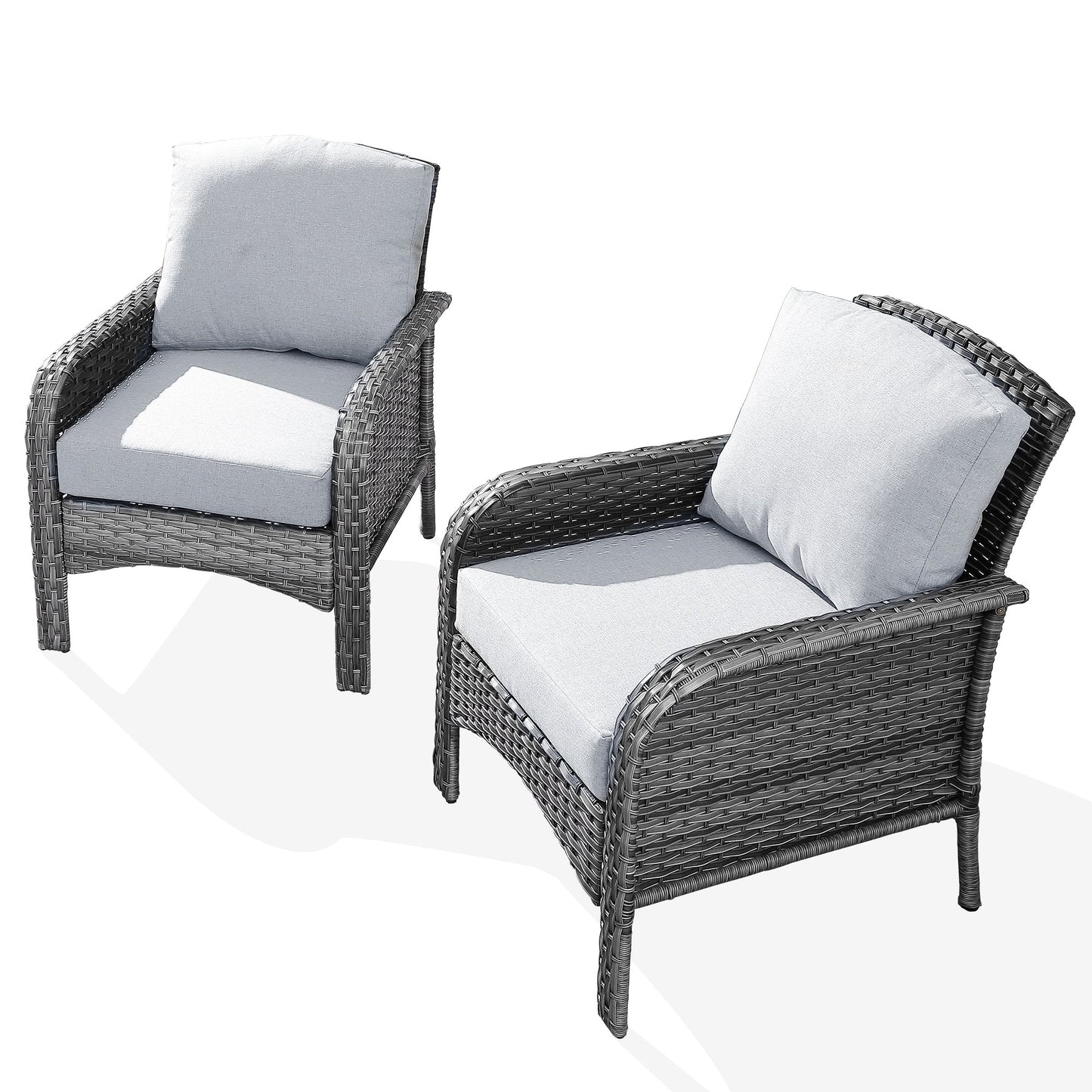 Ensemble de 2 chaises de jardin en rotin et osier HOOOWOOO