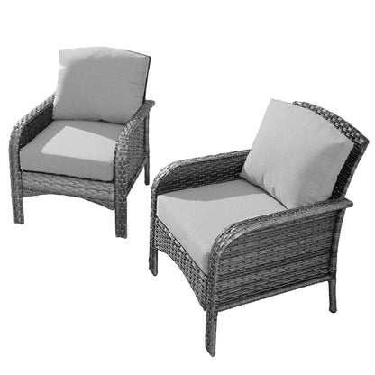 Ensemble de 2 chaises de jardin en rotin et osier HOOOWOOO